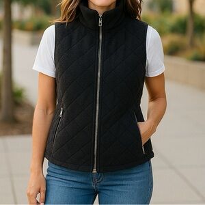 Abercrombie & Fitch Black Quilted Vest